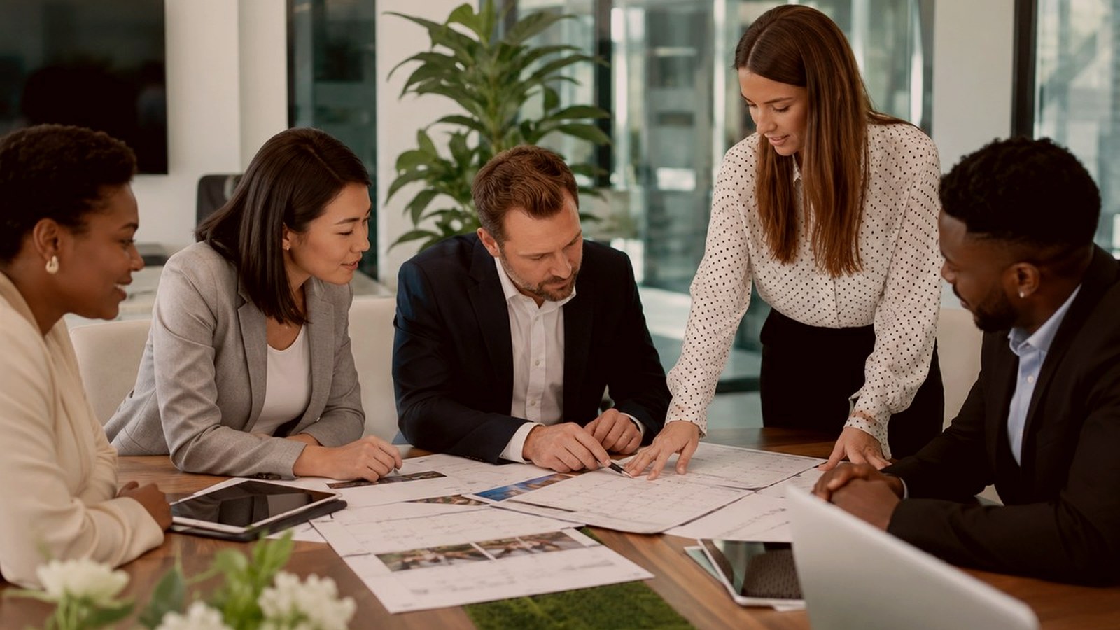 People in a professional event setting